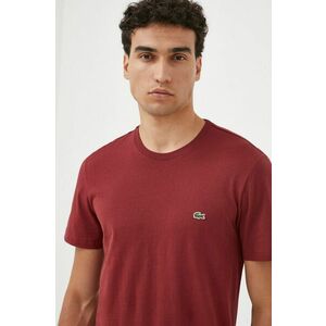 Bavlnené tričko Lacoste bordová farba, jednofarebné vyobraziť