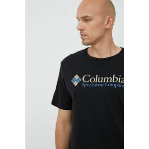 Tričko Columbia 1680053-014, pánske, čierna farba, s potlačou vyobraziť