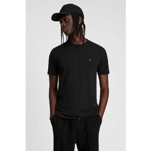 Tričko AllSaints pánske, čierna farba, jednofarebné vyobraziť