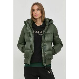 Páperová bunda Armani Exchange dámska, zelená farba, zimná, vyobraziť