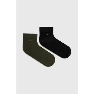 Ponožky Calvin Klein (2-pak) pánske, zelená farba vyobraziť
