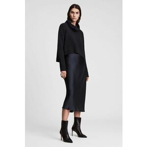 Šaty a sveter AllSaints čierna farba, maxi, rovný strih vyobraziť