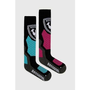 Ponožky s prímesou vlny Rossignol (2-pack) čierna farba vyobraziť