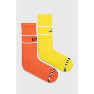 Ponožky Tommy Jeans oranžová farba vyobraziť