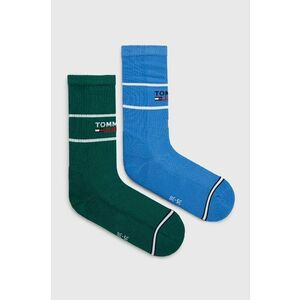 Ponožky Tommy Jeans zelená farba vyobraziť