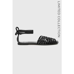 Kožené sandále Answear Lab x limitovaná festivalová kolekcia BE BRAVE dámske, čierna farba, vyobraziť