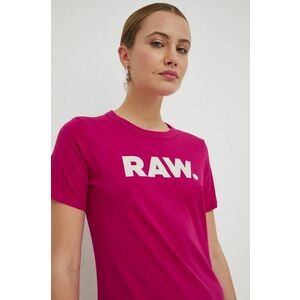 Bavlnené tričko G-Star Raw ružová farba, vyobraziť