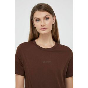 Bavlnené tričko Calvin Klein hnedá farba, vyobraziť