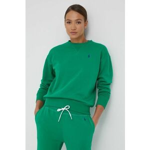 Mikina Polo Ralph Lauren dámska, zelená farba, jednofarebná vyobraziť