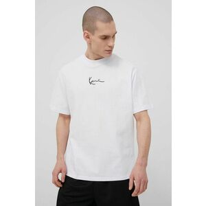 Bavlnené tričko Karl Kani biela farba, s nášivkou vyobraziť