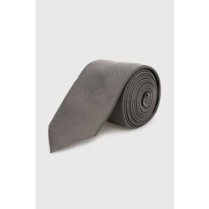 Hodvábna kravata HUGO šedá farba vyobraziť