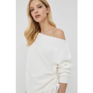 Bavlnený sveter Pinko dámsky, biela farba, tenký, vyobraziť