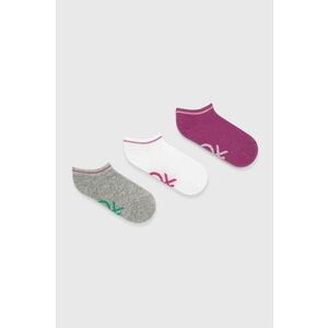 Detské ponožky United Colors of Benetton (3-pak) ružová farba vyobraziť