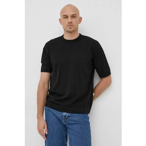 Bavlnené tričko Liu Jo pánske, čierna farba, vyobraziť