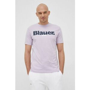 Bavlnené tričko Blauer fialová farba, s potlačou vyobraziť