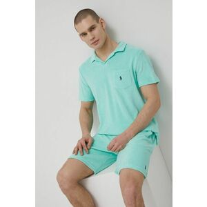 Pyžamové polo tričko Polo Ralph Lauren tyrkysová farba, jednofarebná vyobraziť