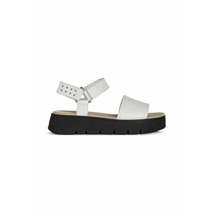 Kožené sandále Geox dámske, biela farba, na platforme vyobraziť