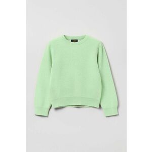 Detský bavlnený sveter OVS zelená farba, tenký vyobraziť