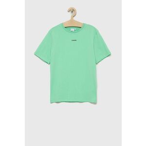 Detské tričko BOSS zelená farba, jednofarebný vyobraziť