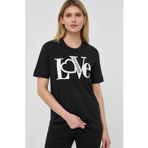 Tričko Love Moschino dámsky, čierna farba, vyobraziť