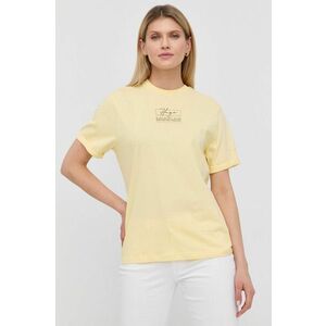 Tričko HUGO dámsky, žltá farba, vyobraziť
