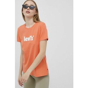 Bavlnené tričko Levi's oranžová farba, vyobraziť