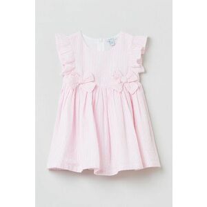 Dievčenské bavlnené šaty OVS ružová farba, mini, áčkový strih vyobraziť