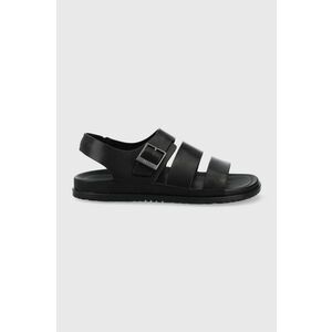 Kožené sandále UGG pánske, čierna farba vyobraziť