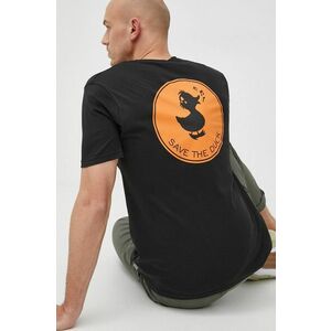 Bavlnené tričko Save The Duck čierna farba, s potlačou vyobraziť