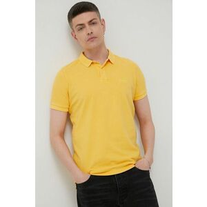 Bavlnené polo tričko Superdry žltá farba, jednofarebné vyobraziť