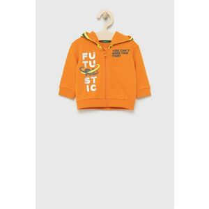 Detská bavlnená mikina United Colors of Benetton oranžová farba, s potlačou vyobraziť