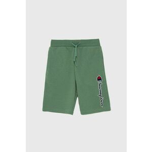Detské krátke nohavice Champion 305953 zelená farba, nastaviteľný pás vyobraziť