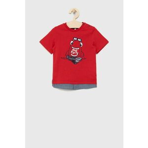Detské bavlnené tričko Birba&Trybeyond červená farba, s potlačou vyobraziť