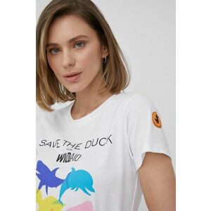 Bavlnené tričko Save The Duck biela farba, vyobraziť