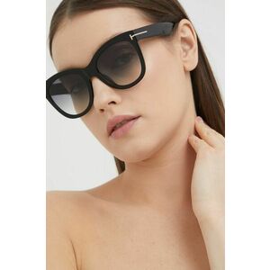 Slnečné okuliare Tom Ford dámske, čierna farba vyobraziť