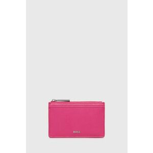Kožená peňaženka BOSS dámsky, ružová farba vyobraziť