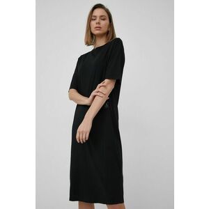 Bavlnené šaty Armani Exchange čierna farba, mini, oversize vyobraziť