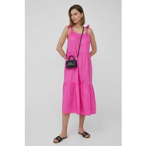 Bavlnené šaty GAP ružová farba, midi, áčkový strih vyobraziť