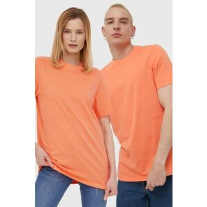Bavlnené tričko Superdry oranžová farba, jednofarebný vyobraziť