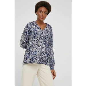 Košeľa Answear Lab dámska, tmavomodrá farba, voľný strih, s klasickým golierom vyobraziť
