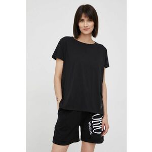 Bavlnené tričko Armani Exchange čierna farba, vyobraziť