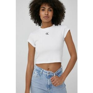 Tričko Calvin Klein Jeans dámsky, biela farba, vyobraziť