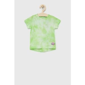Detské bavlnené tričko United Colors of Benetton zelená farba, vyobraziť