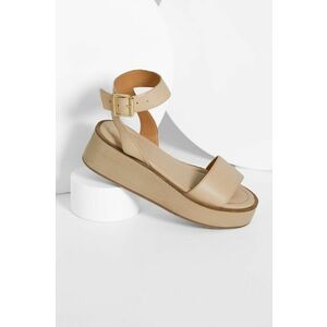 Kožené sandále Answear Lab dámske, béžová farba, na platforme vyobraziť