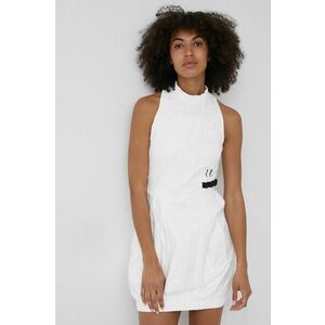 Šaty Armani Exchange biela farba, mini, áčkový strih vyobraziť