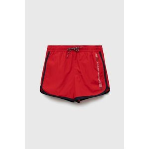 Detské plavkové šortky Tommy Hilfiger červená farba vyobraziť