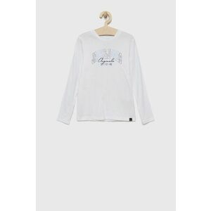 Detská bavlnená košeľa s dlhým rukávom Jack & Jones biela farba, s potlačou vyobraziť