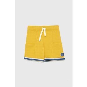Detské bavlnené šortky United Colors of Benetton žltá farba, nastaviteľný pás vyobraziť