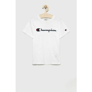 Detské bavlnené tričko Champion 305954 biela farba, jednofarebný vyobraziť
