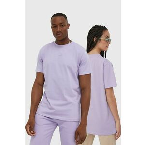Bavlnené tričko Arkk Copenhagen fialová farba, jednofarebný vyobraziť